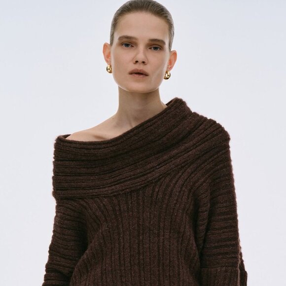 NWT! Source Unknown Chocolate Brown Becca Sweater - Picture 2 of 7